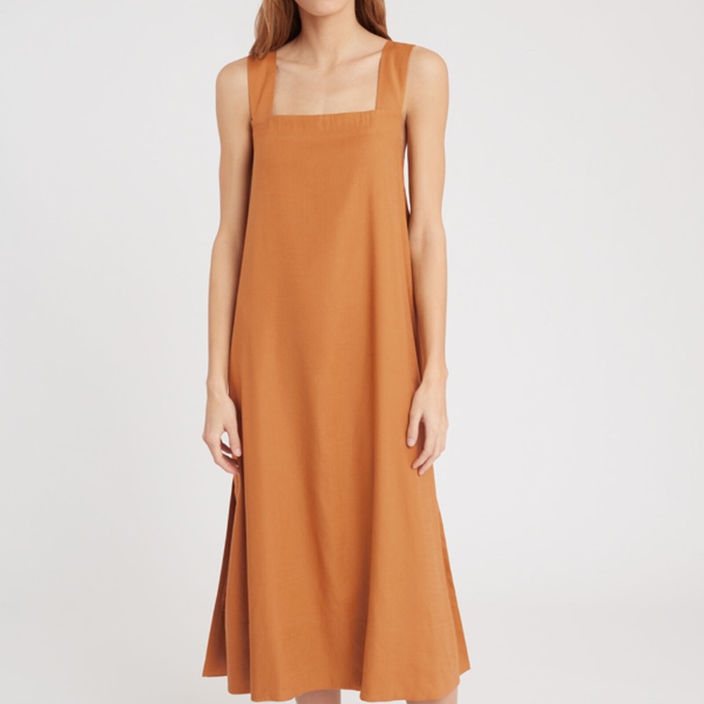 Cuyana Linen Tie-Back Dress  Mango  XL